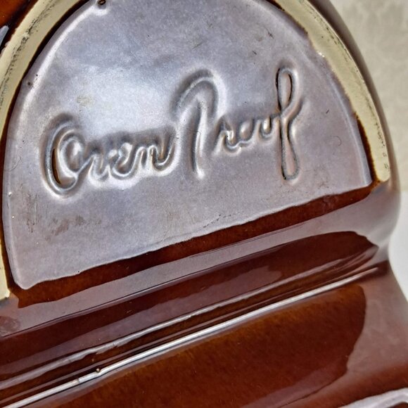 Hull Pottery Brown Drip Glazed Divided Dish made In USA Oven Proof Vintage - Picture 6 of 8